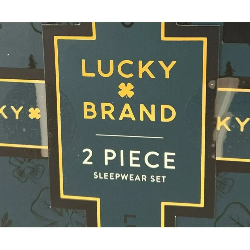 New‎ Lucky Brand Men's 2-Pc Pajama Soft  Jersey & Plaid Flannel Pant Set XL - Picture 5 of 7